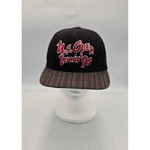 Vintage US Open Hat Cap Snapback  Tennis 1995 Plaid Brim Made In USA NEW